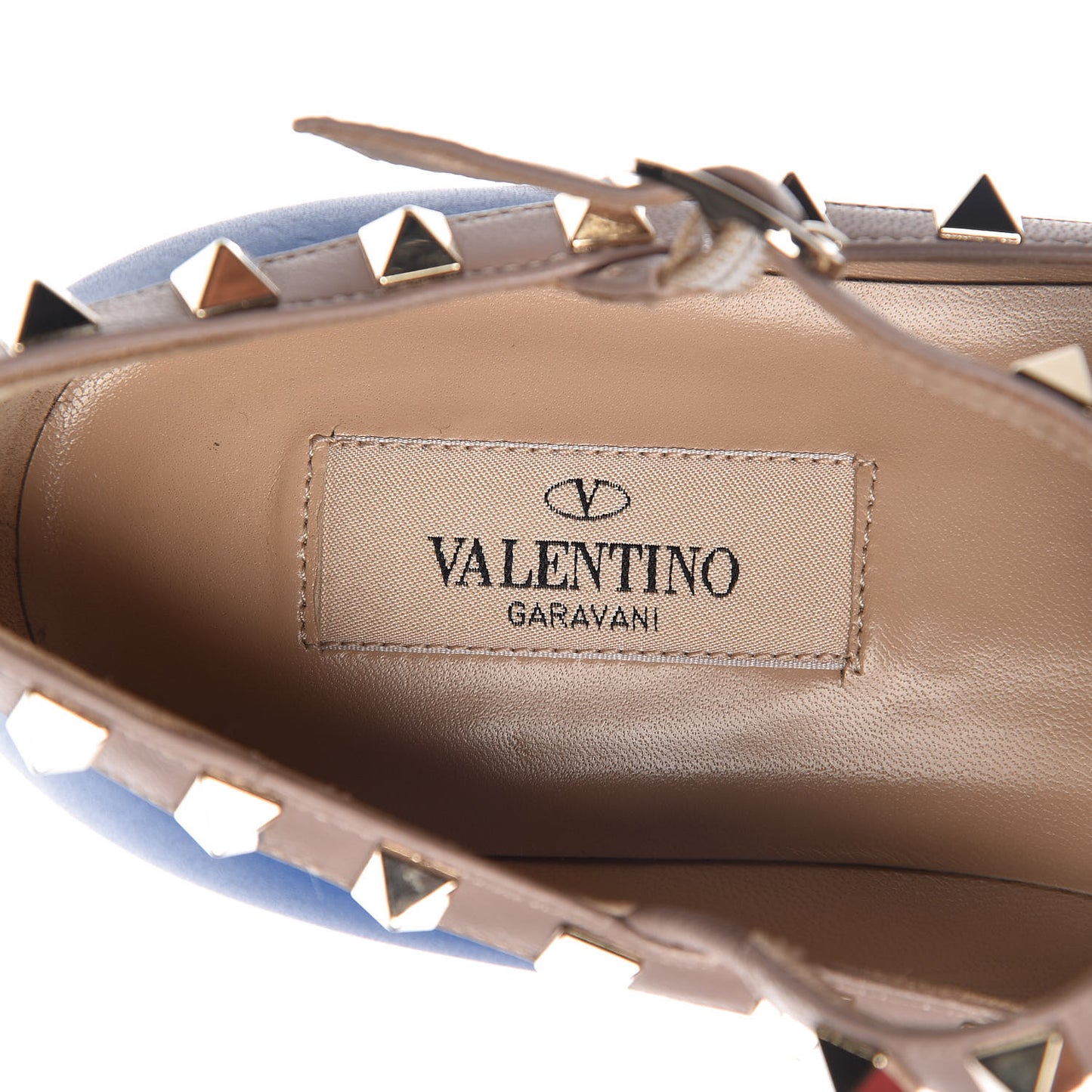 Nappa Rockstud Cage Ballerina Flats 36.5 Light Sapphire Poudre