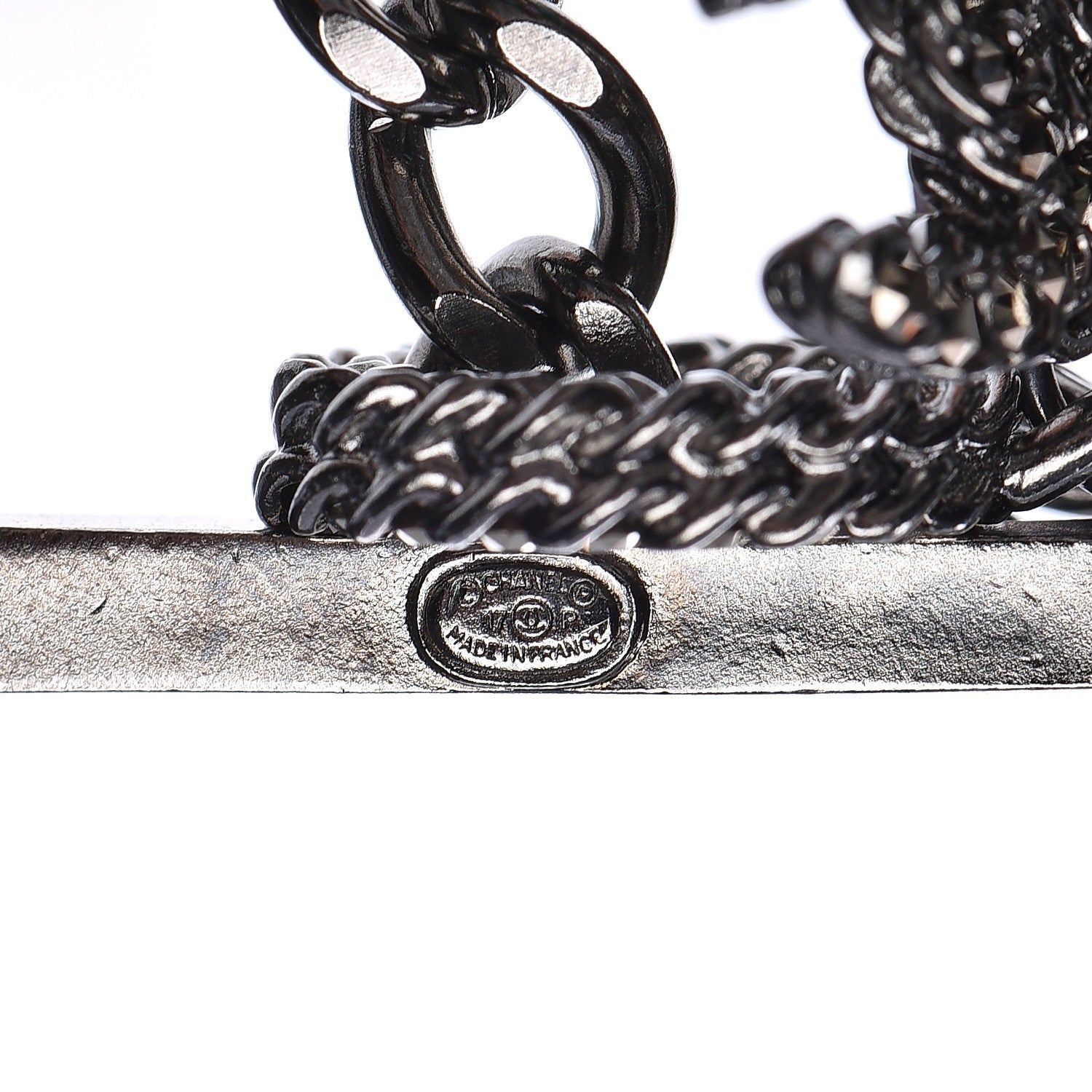 Chanel Ruthenium PVC Enamel CC Multi Strand Chain Link Choker Necklace Silver Multi 5 of 8