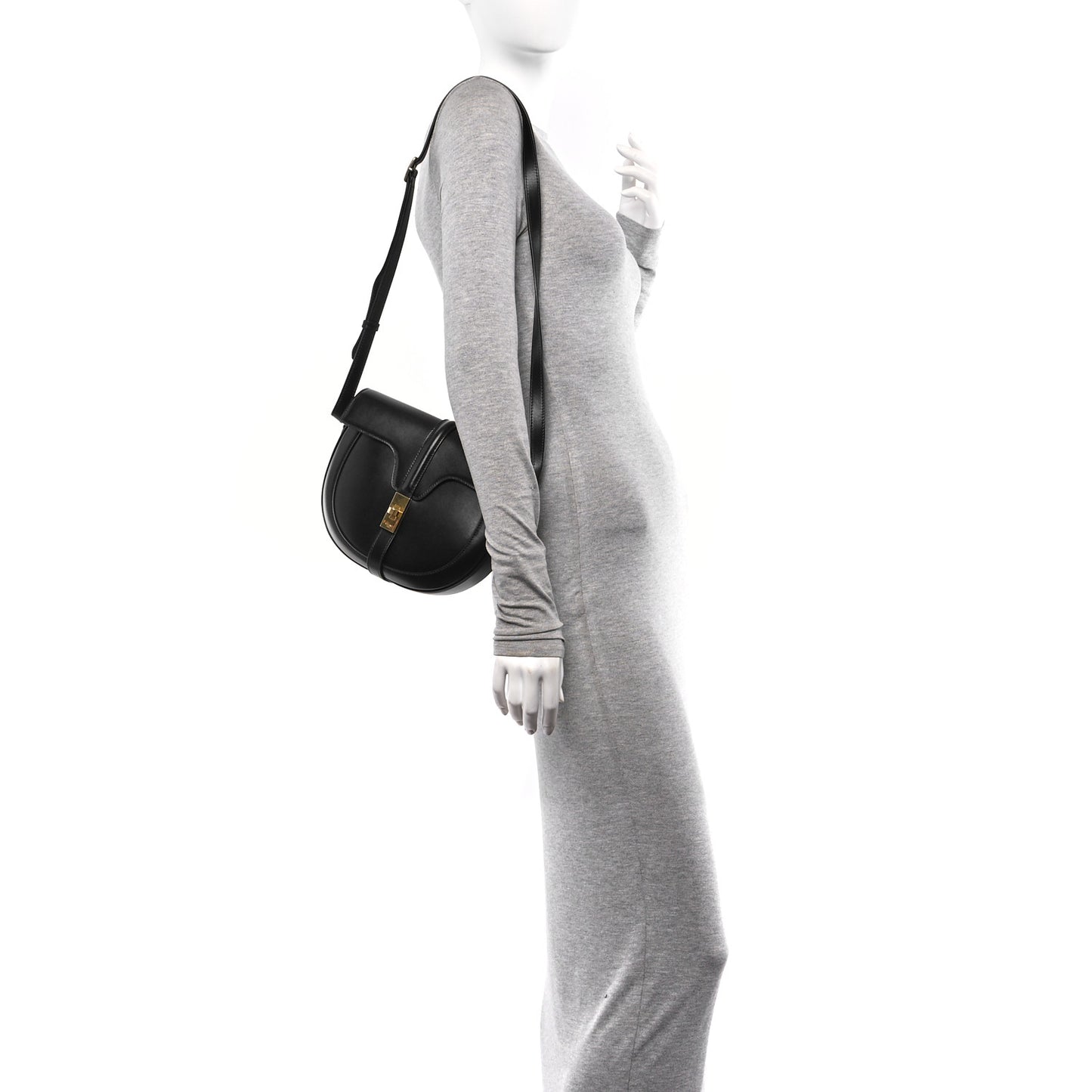 Satinated Calfskin Medium Besace 16 Black