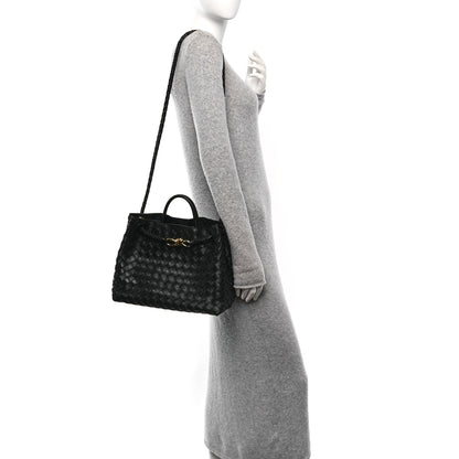 Bottega Veneta Nappa Intrecciato Medium Andiamo Shoulder Bag Black 2 of 9