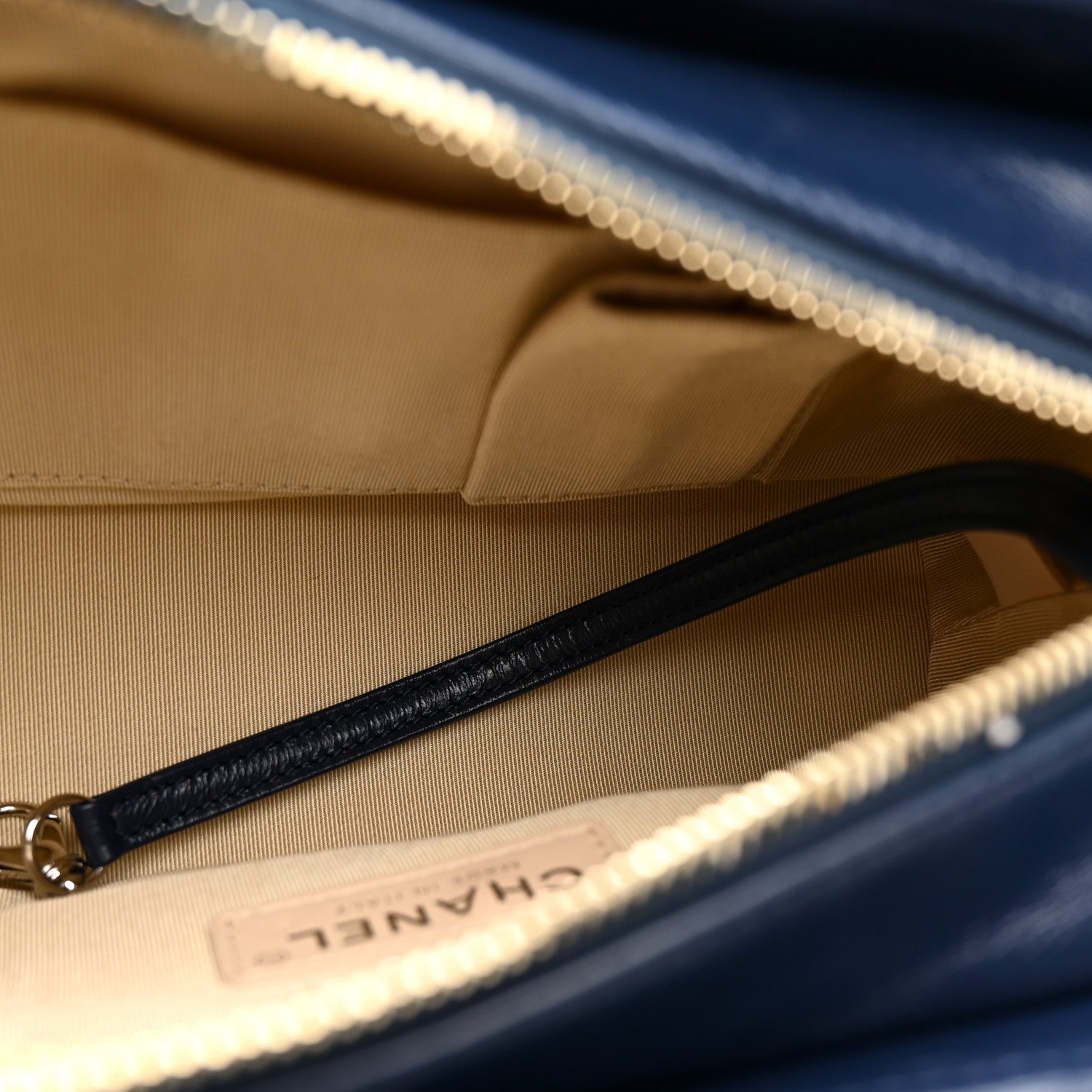 Chanel Rattan Calfskin Small Gabrielle Hobo Beige Navy 5 of 10
