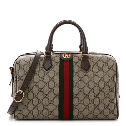 Gucci GG Supreme Monogram Web Medium Ophidia Top Handle Bag Beige Ebony 1 of 13