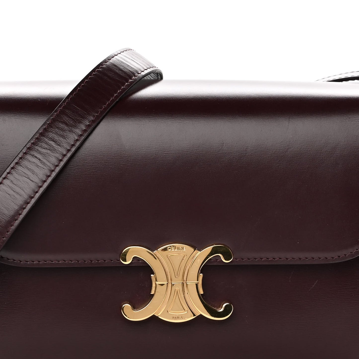 Shiny Calfskin Medium Triomphe Burgundy