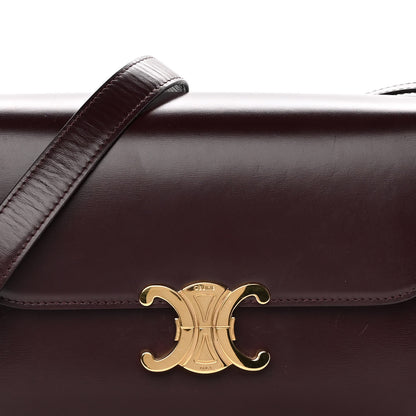 Celine Shiny Calfskin Medium Triomphe Burgundy 9 of 14