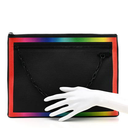 Louis Vuitton Taiga Rainbow Pochette A4 Black 2 of 7