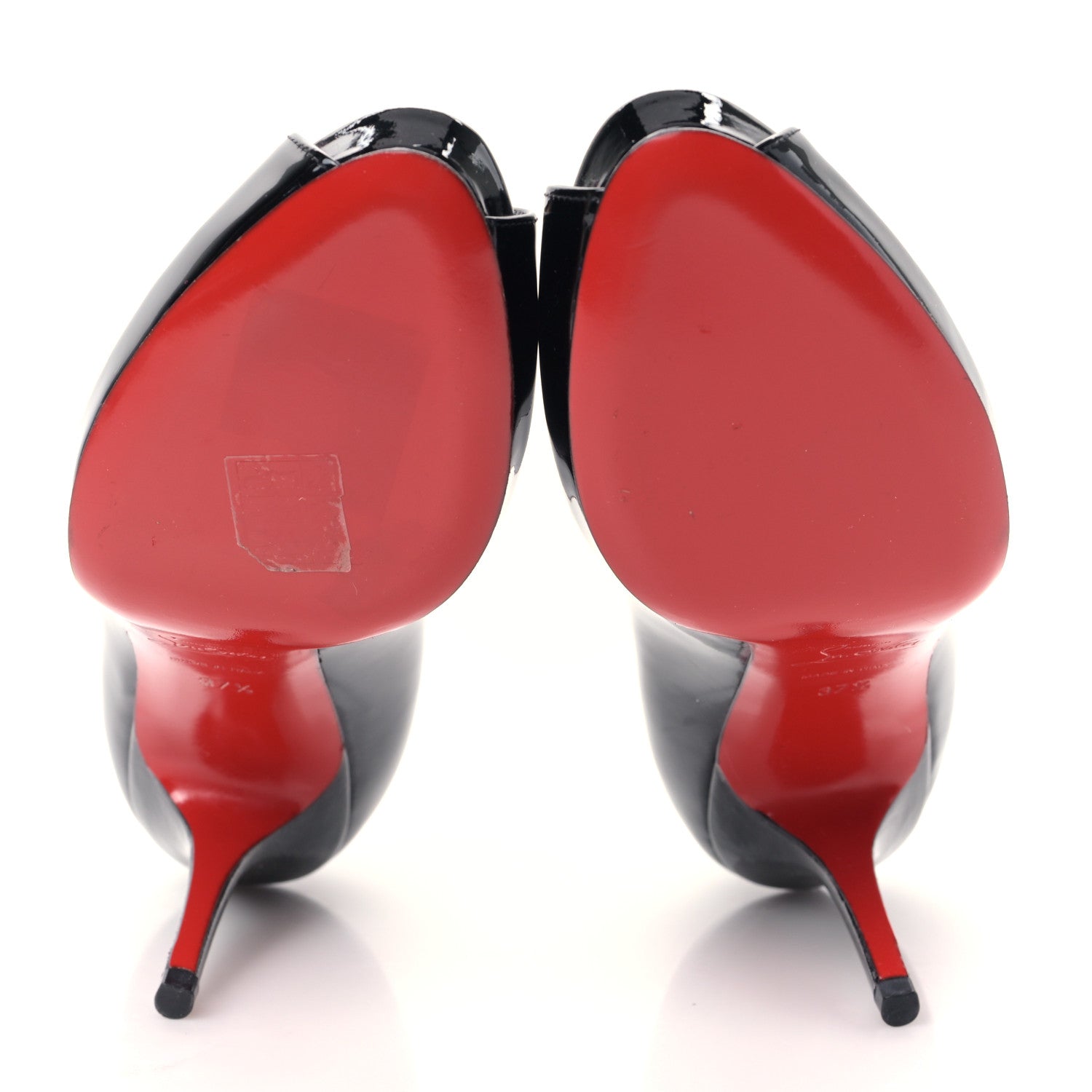 Christian Louboutin Patent Calfskin Mater Claude 85 Peep Toe Pumps 37.5 Black 5 of 8