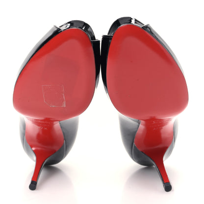 Christian Louboutin Patent Calfskin Mater Claude 85 Peep Toe Pumps 37.5 Black 5 of 8