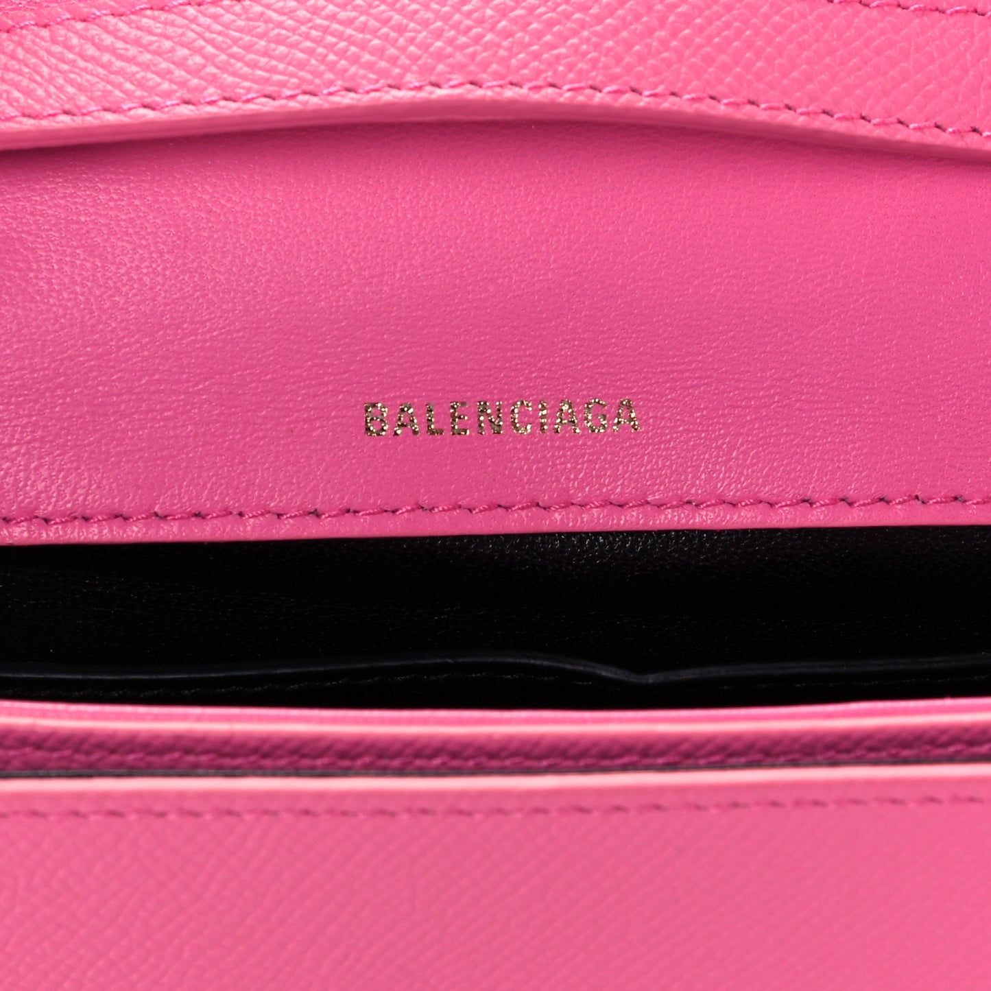 Signature Grained Calfskin Logo Print Ville Day Bag XS Rose Bubblegum Black