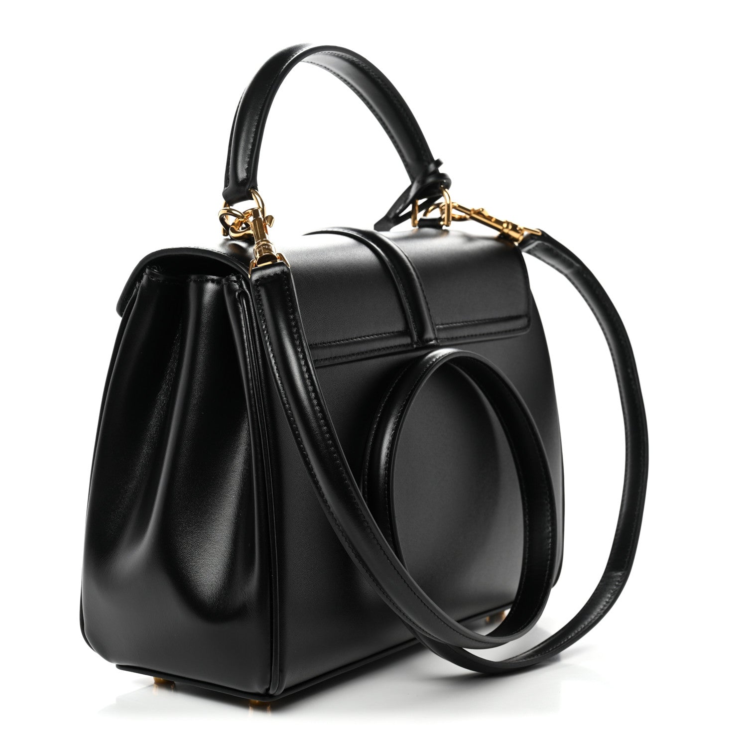 Celine Satinated Calfskin Small 16 Top Handle Bag Black 3 of 11