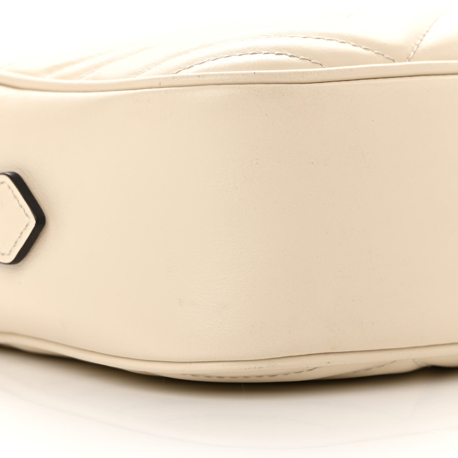 Gucci Calfskin Matelasse Small GG Marmont Chain Shoulder Bag White 9 of 12