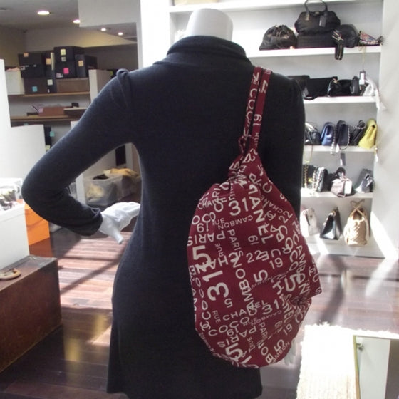 Canvas COCO Beach Bag Backpack Red