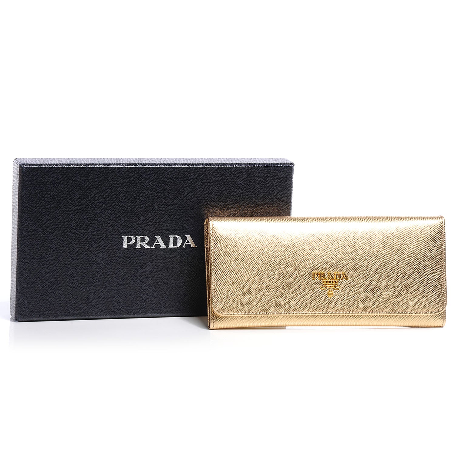 Prada Saffiano Continental Flap Wallet Platino 5 of 10