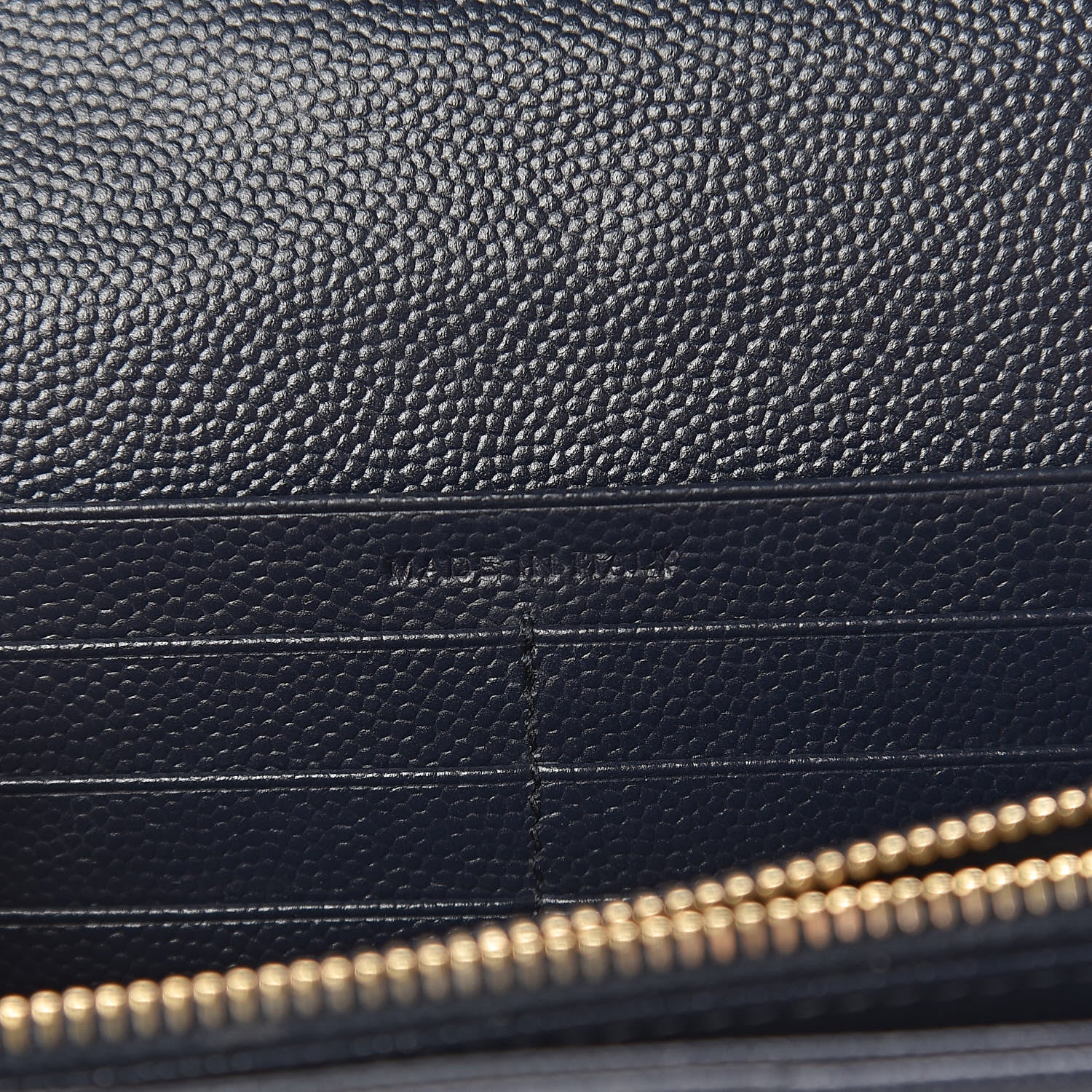 Saint Laurent Grain De Poudre Matelasse Chevron Monogram Flap Wallet Deep Marine 7 of 12