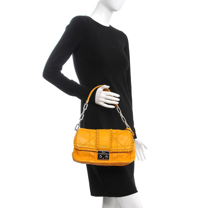 Christian Dior Lambskin Cannage Ruffle New Lock Flap Yellow 3 of 35