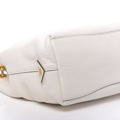 Prada Vitello Phenix Embossed Logo Hobo White 9 of 10