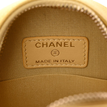 Chanel Caviar Quilted Gripoix CC Round Clutch With Chain Yellow 6 of 10