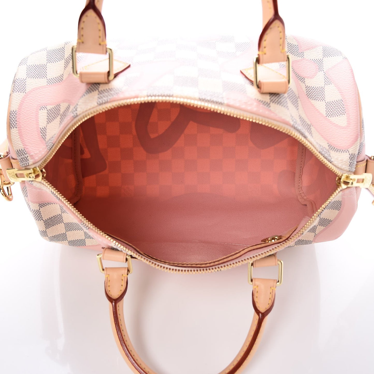 Damier Azur Tahitienne Speedy Bandouliere 30 Rose Ballerine