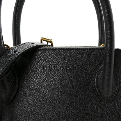 Balenciaga Signature Grained Calfskin Logo S Ville Top Handle Bag Black 7 of 9