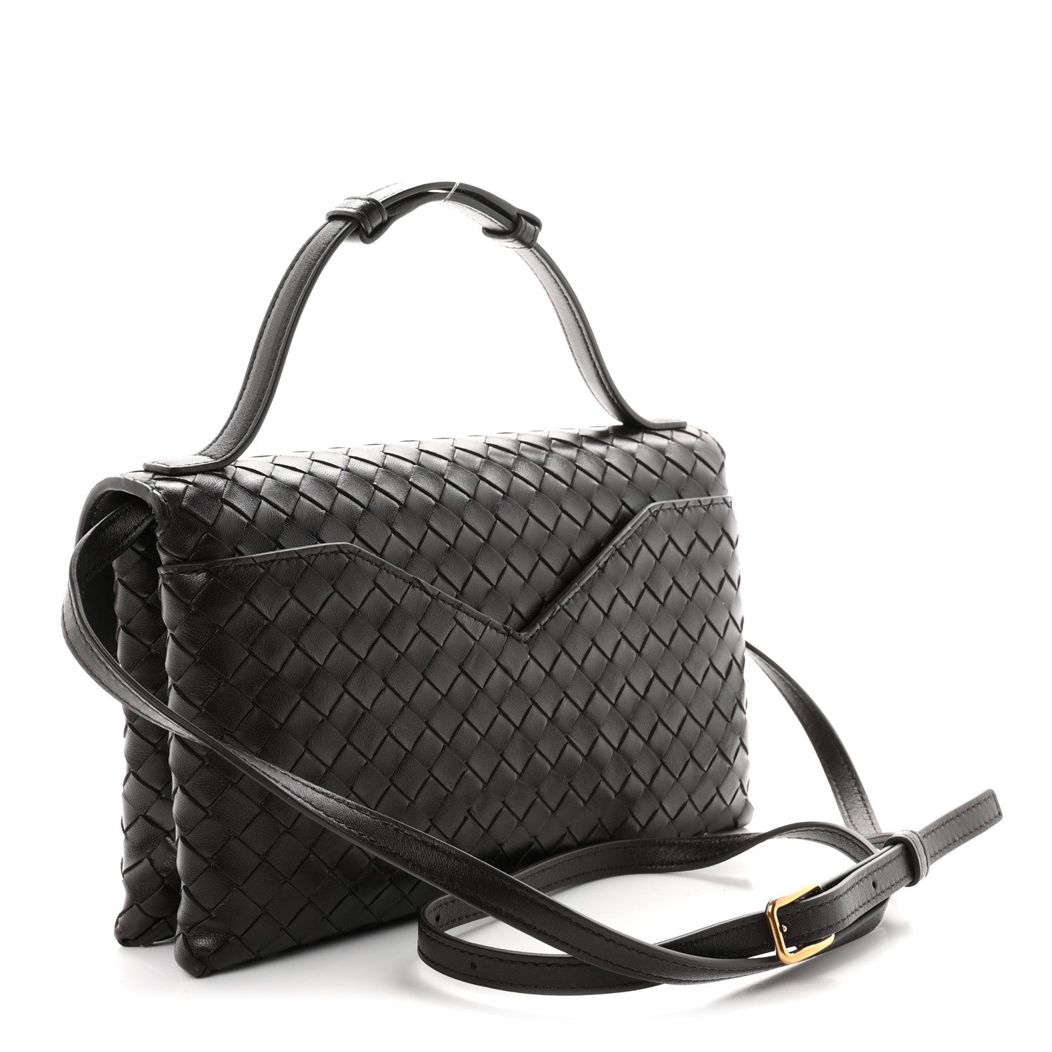 Bottega Veneta Nappa Intrecciato Knot Lock Top Handle Crossbody Bag Fondant 3 of 10