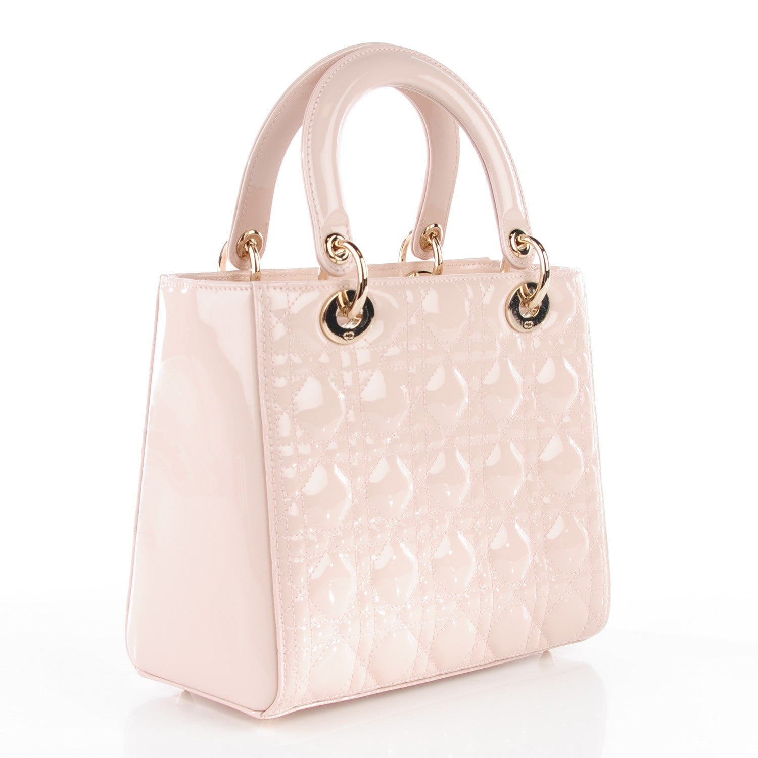 Christian Dior Patent Cannage Medium Lady Dior Rose Clair 3 of 9