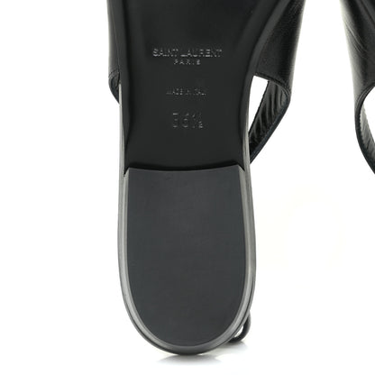 Saint Laurent Patent Smooth Lambskin Anais Slingback Flats 36.5 Black Navy 9 of 16