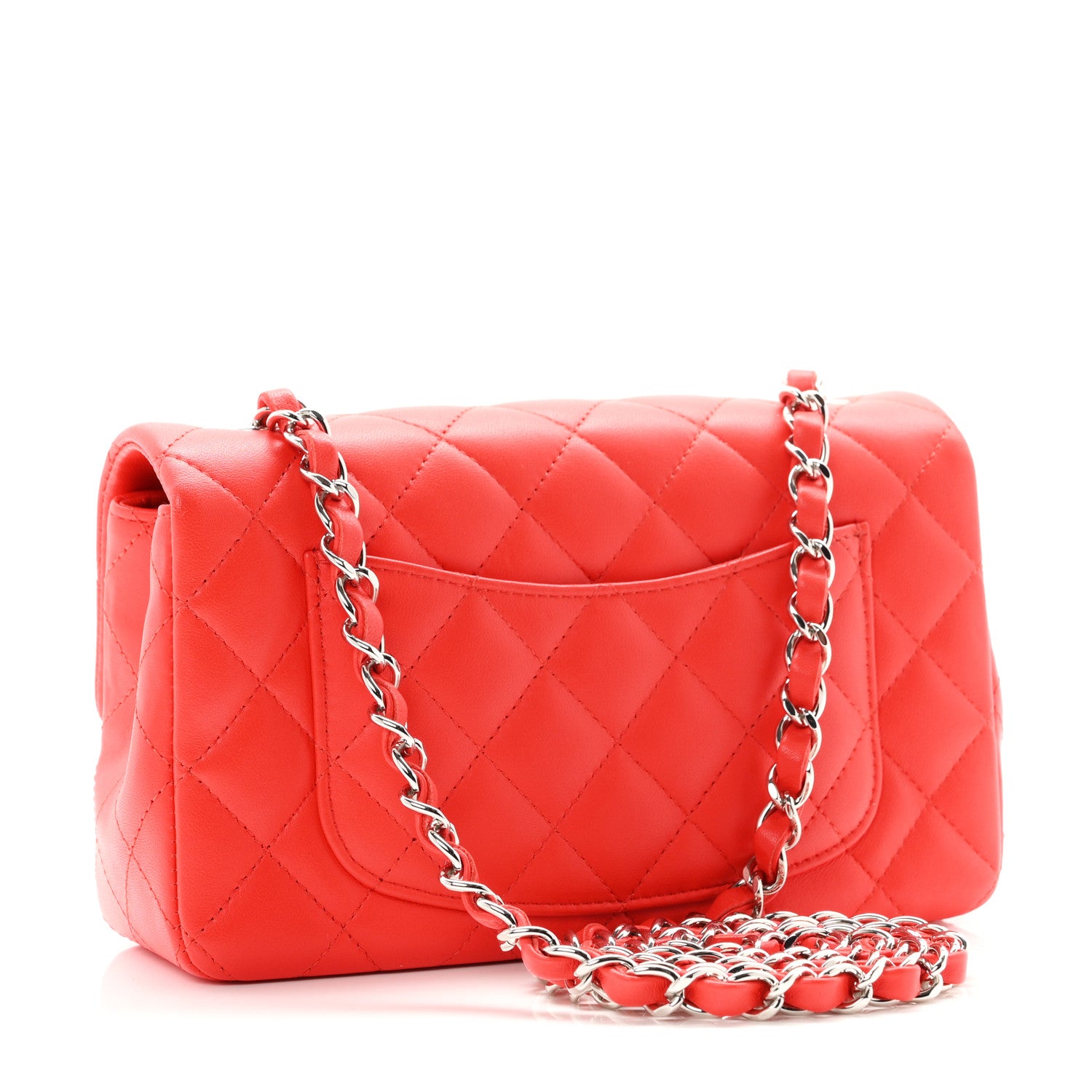 Chanel Lambskin Quilted Mini Rectangular Flap Red 3 of 11