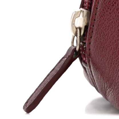 Chanel Goatskin Camellia Embossed Cosmetic Case Dark Red 8 of 9