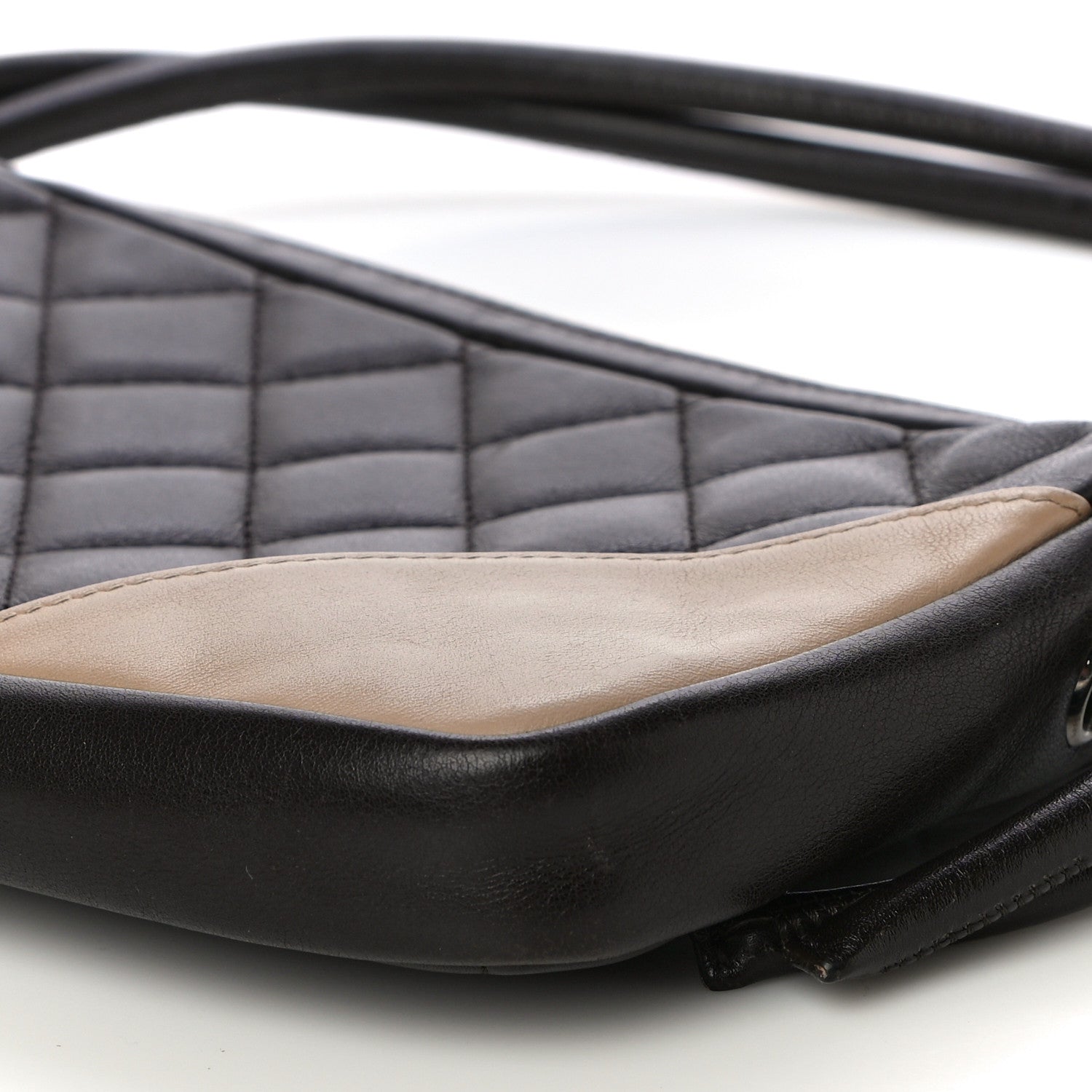 Chanel Calfskin Quilted Cambon Pochette Brown Beige 10 of 17