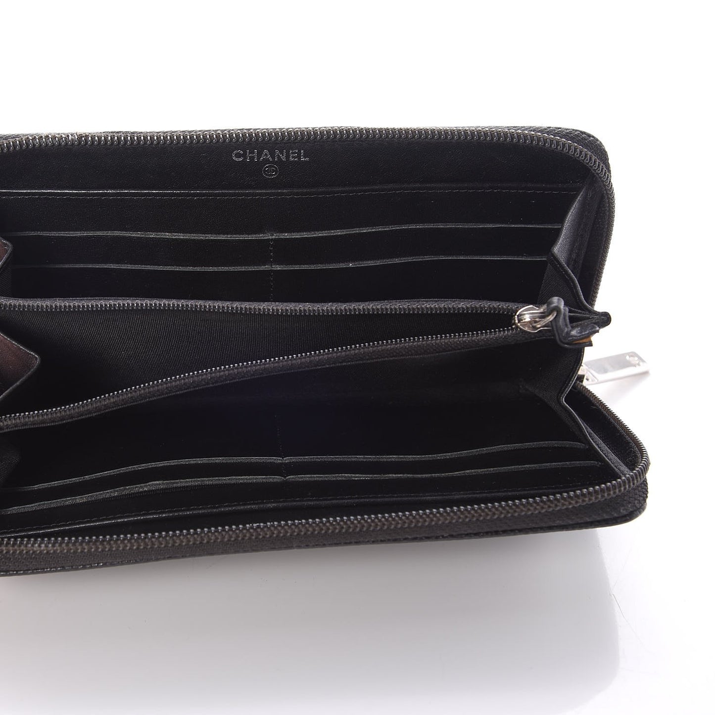Caviar Large Timeless CC Zip Around Wallet Black