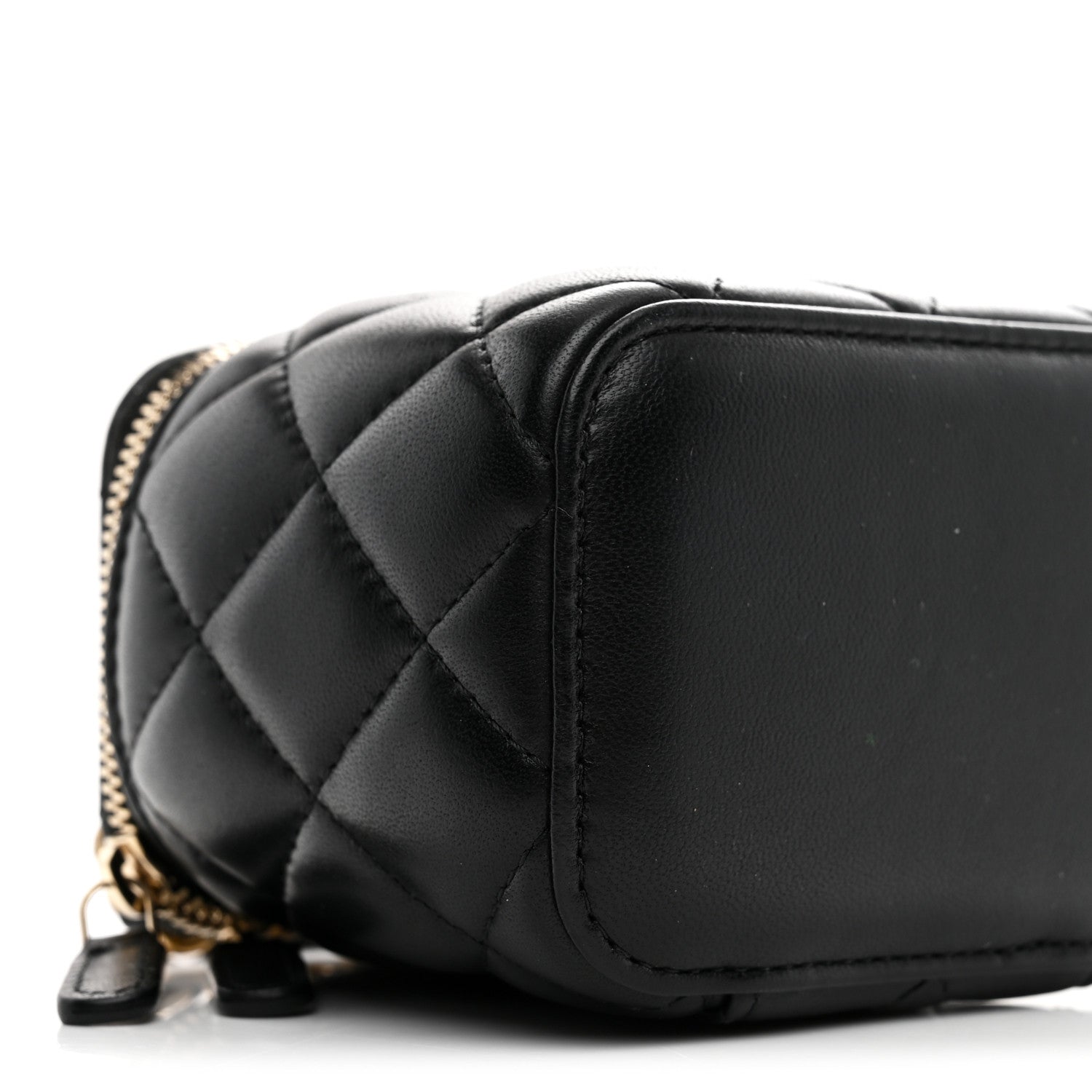 Chanel Lambskin Quilted Mini Pearl Crush Vanity Case With Chain Black 9 of 10
