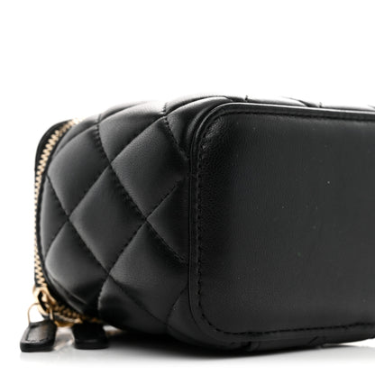 Chanel Lambskin Quilted Mini Pearl Crush Vanity Case With Chain Black 9 of 10