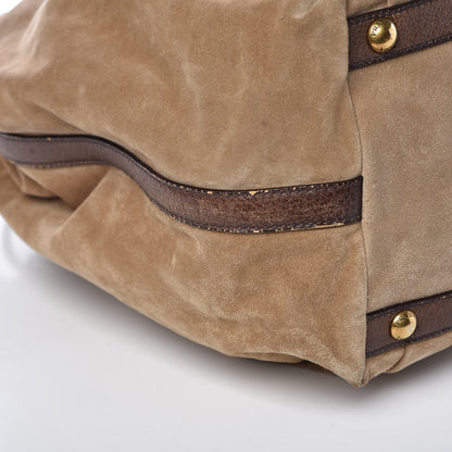 Prada Scamosciato Suede Satchel Light Brown 11 of 18