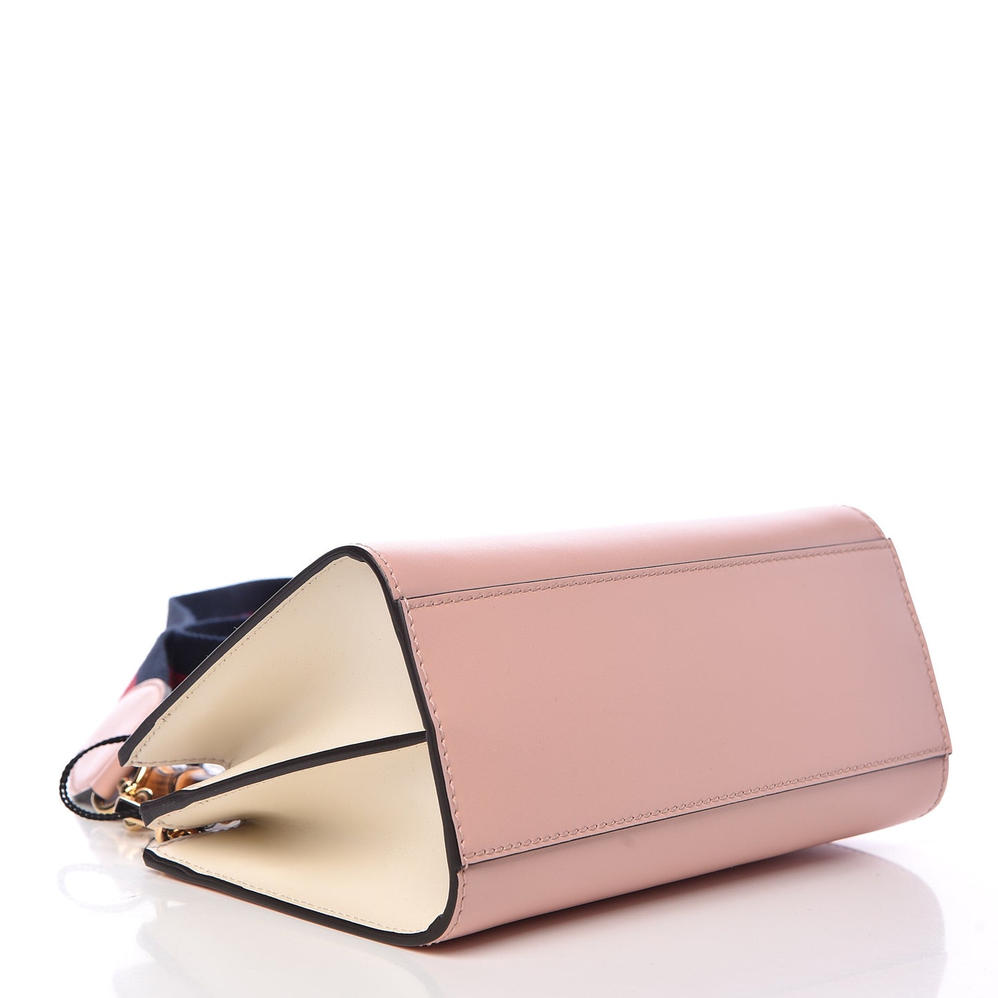 Nappa Bamboo Web Mini Nymphaea Top Handle Bag Perfect Pink Mystic White