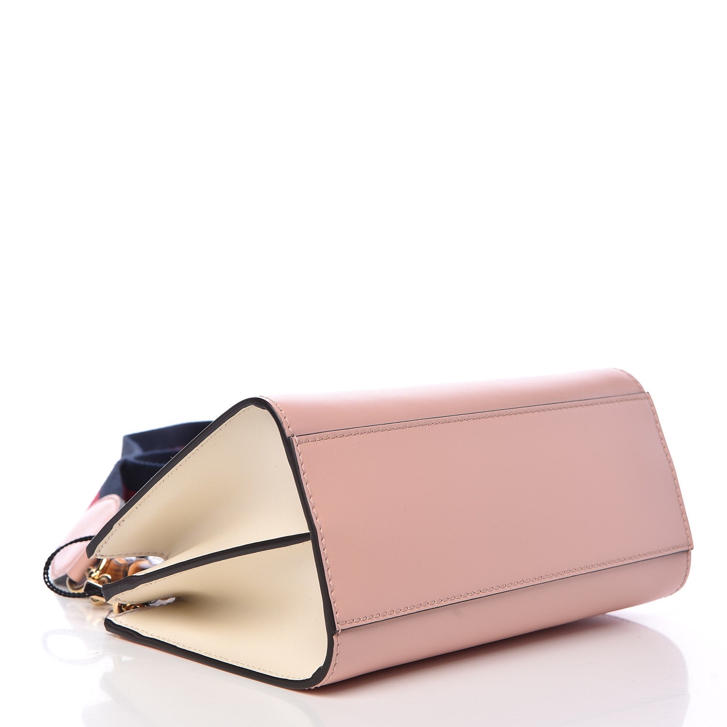 Gucci Nappa Bamboo Web Mini Nymphaea Top Handle Bag Perfect Pink Mystic White 4 of 10