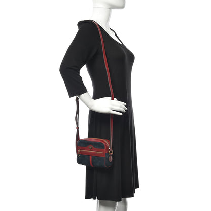 Gucci Suede Calfskin Web Mini Ophidia Shoulder Bag New Blue Romantic Cherry 2 of 11