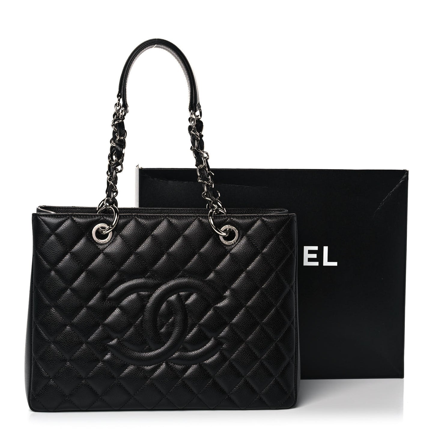 Caviar Quilted Grand Shopping Tote GST Black