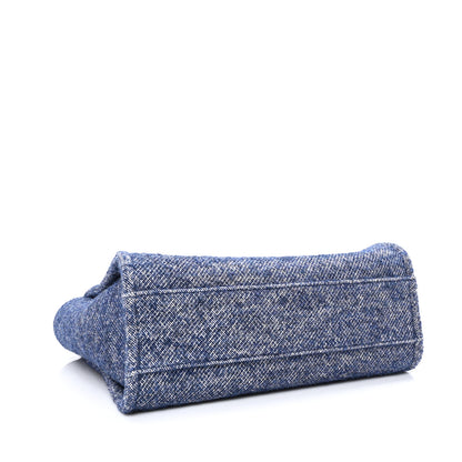 Chanel Mixed Fibers Calfskin Small Deauville Tote Blue 4 of 9