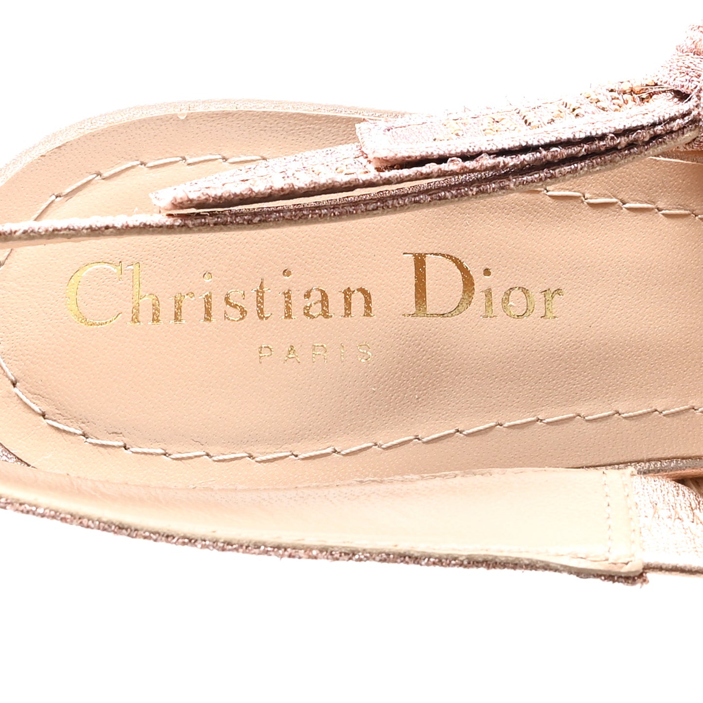 Cotton Laminated Strass J'Adior Slingback 100mm Pumps 39 Rose Des Vents