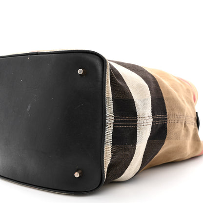 Burberry Canvas Mega Check Medium Ashby Hobo Black 13 of 25