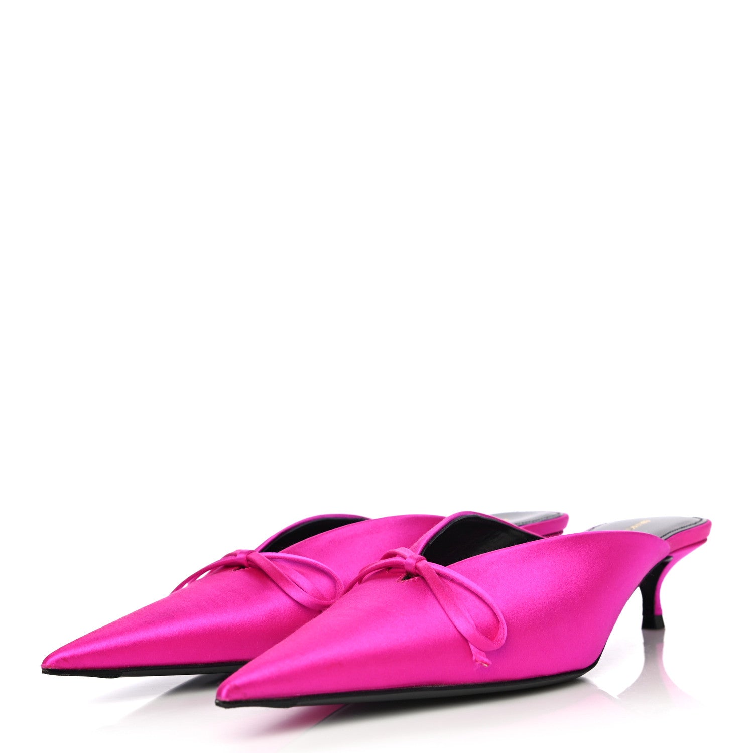 Balenciaga Satin Pointed Toe Knife 40mm Mules 38 Rose Fuchsia 7 of 19
