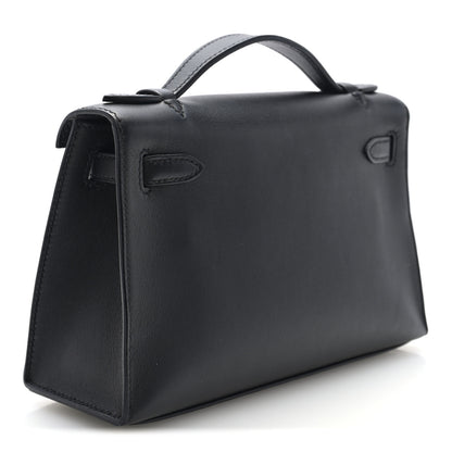 Hermes Swift Kelly Pochette Clutch Black 3 of 11