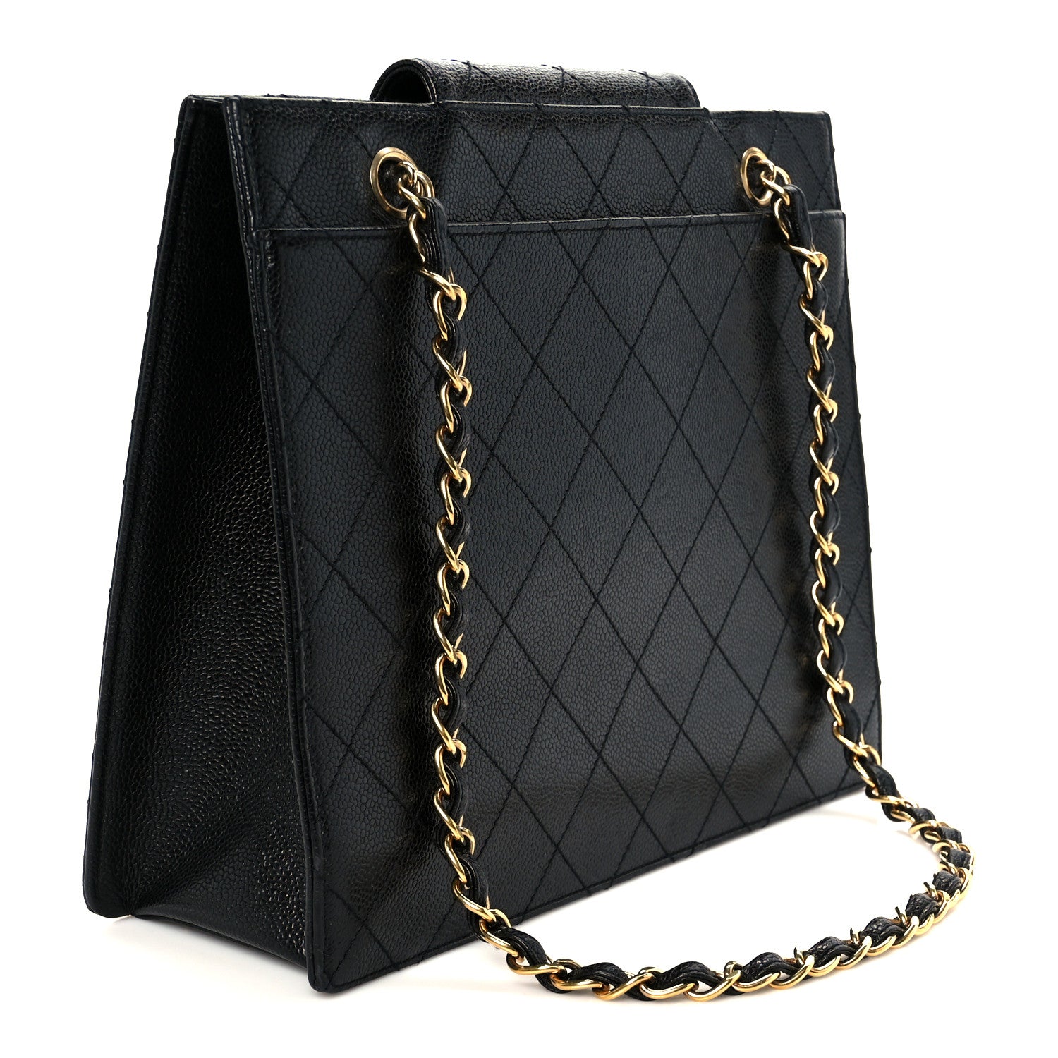 Chanel Caviar Quilted Flap Shopping Tote Black 3 of 12