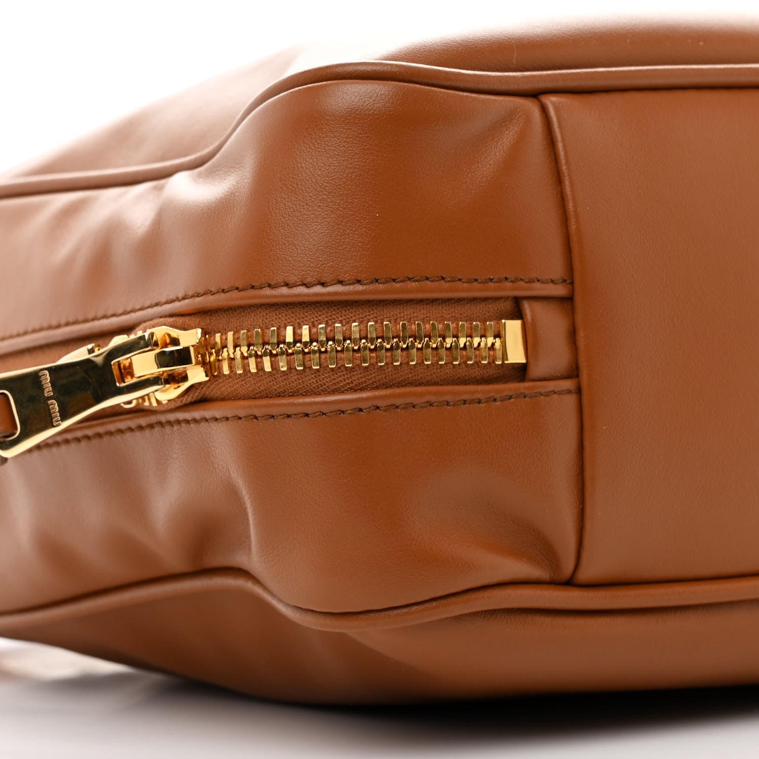 Miu Miu Soft Calf Softy Large Beau Top Handle Bag Cognac 8 of 9
