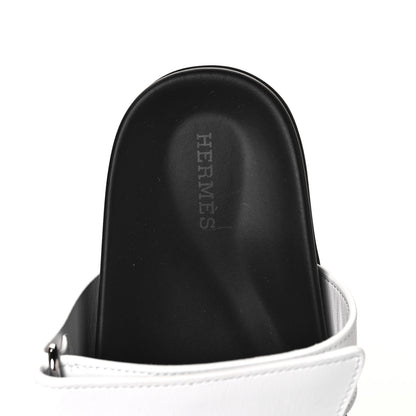 Hermes Calfskin Womens Chypre Sandals 37.5 White 7 of 9