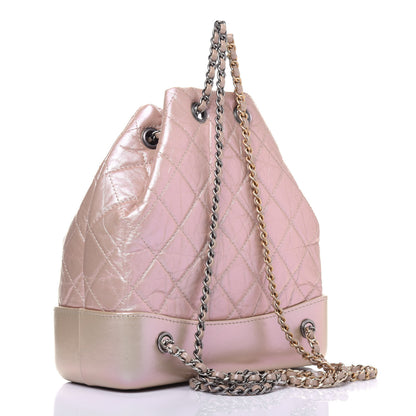 Chanel Iridescent Lambskin Calfskin Small Quilted Gabrielle Backpack Light Pink 2 of 13