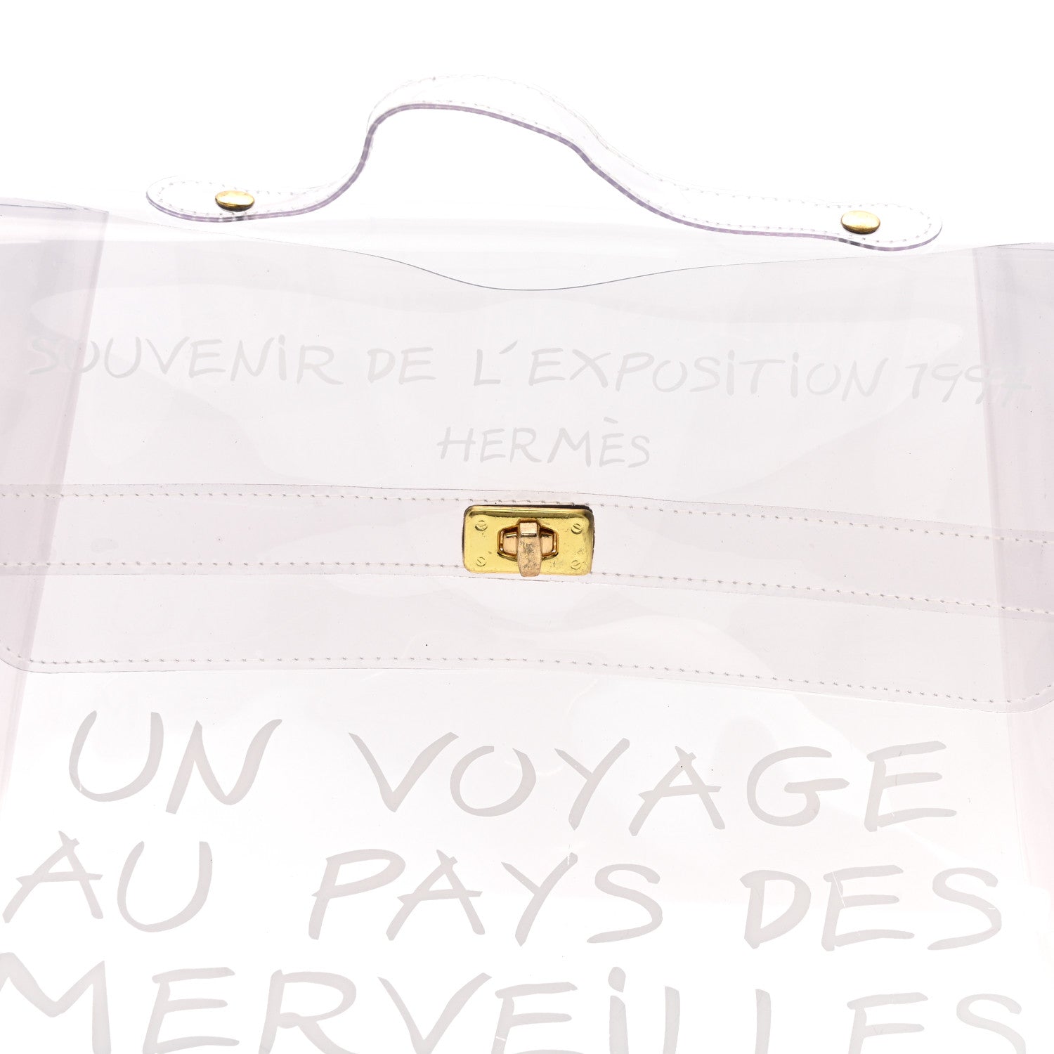 Hermes Vinyl Souvenir De L'Exposition Kelly Transparent 7 of 13