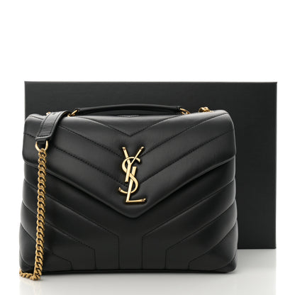 Saint Laurent Calfskin Y Quilted Monogram Small Loulou Chain Satchel Black 12 of 12