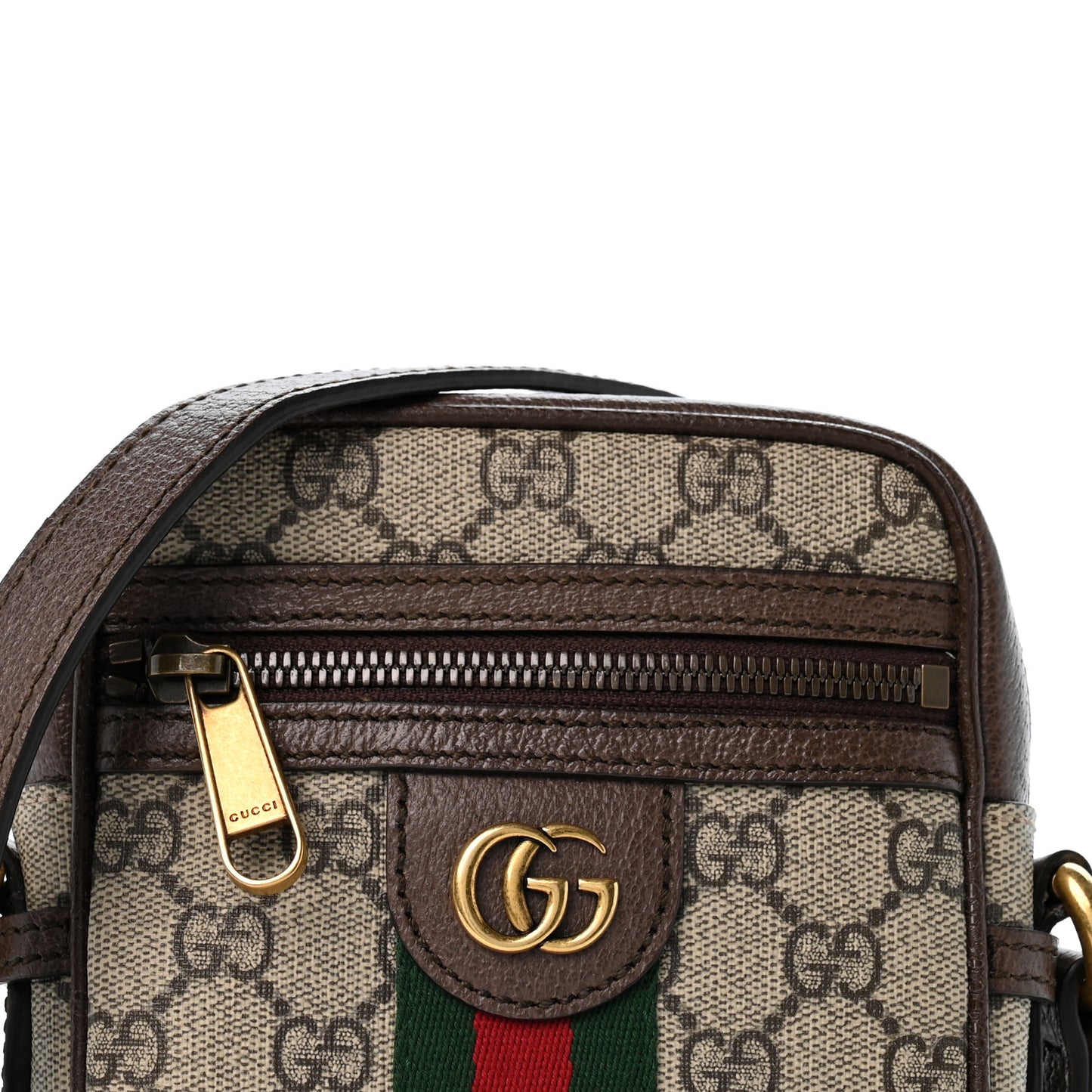 GG Supreme Monogram Web Mini Ophidia Messenger Brown