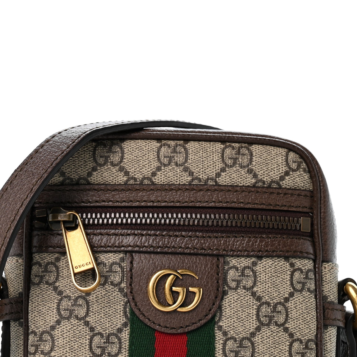Gucci GG Supreme Monogram Web Mini Ophidia Messenger Brown 7 of 11