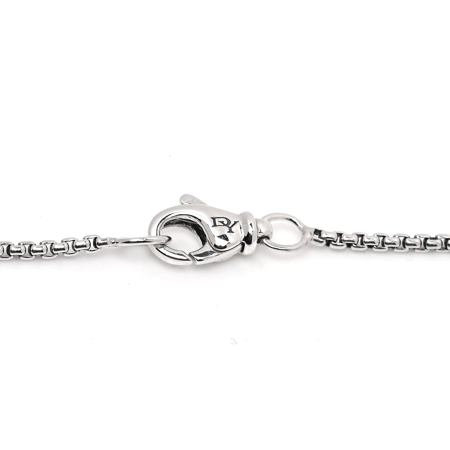David Yurman Sterling Silver Diamond 8mm Petite Round Necklace 6 of 10